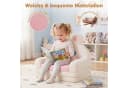 COSTWAY Kindersofa 2-in-1 Rosa Klappbar mit Hasen-Design Bild 5