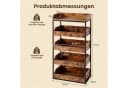COSTWAY Küchenregal stehend mit 4 Schubladen, braun, Industrial-Design Bild 5