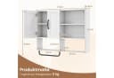 COSTWAY Hängeschrank Badezimmerschwarz/Weiß mit Handtuchhalter Bild 5