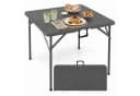 COSTWAY Gartentisch Klapptisch quadratisch grau Bild 2