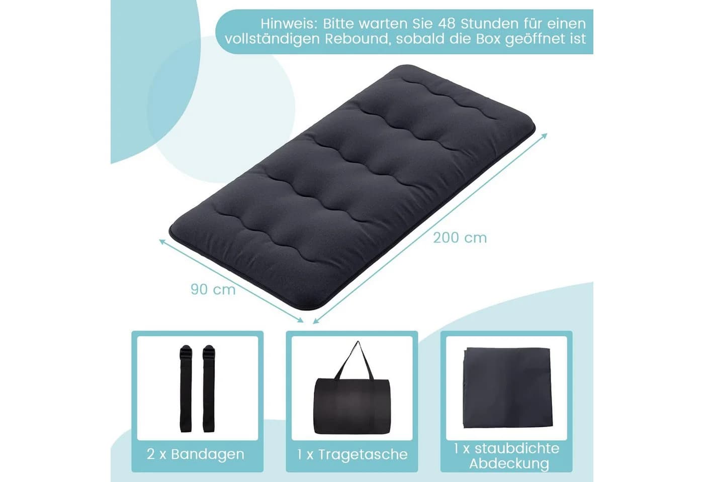 COSTWAY Futonmatratze 90x200 cm 10 cm hoch - Bild 3