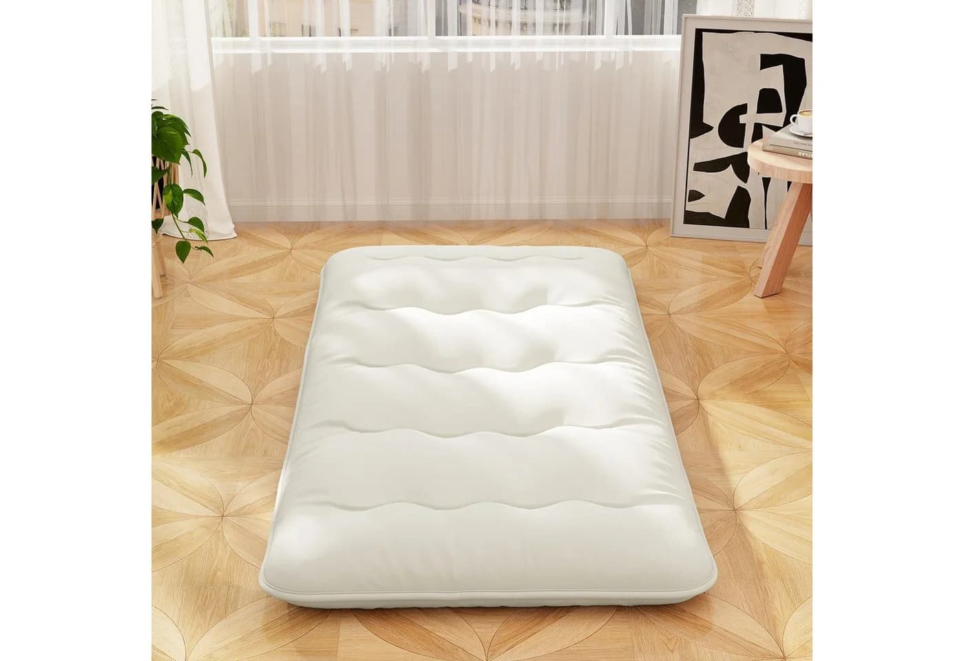 COSTWAY Futonmatratze 10 cm hoch Tatami-Matte Klappmatratze 90x200cm