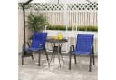 COSTWAY Gartenstuhl 2er-Set Blau Stapelbar mit Rückenlehne Bild 1