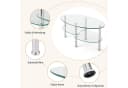 COSTWAY Couchtisch oval mit Stauraum Hartglas Metall Bild 4