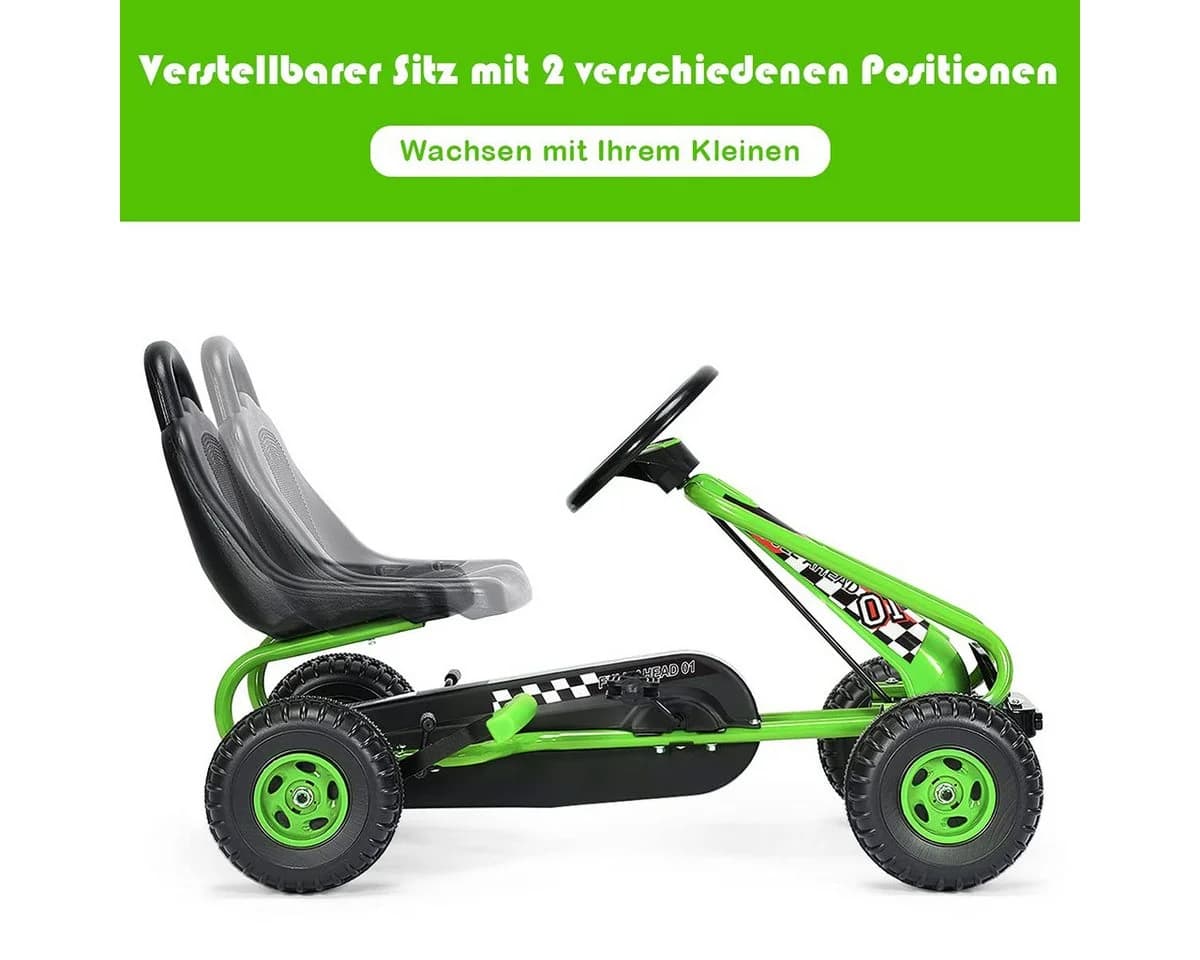 COSTWAY Go-Kart Tretfahrzeug Grün ab 3 Jahren - Bild 3