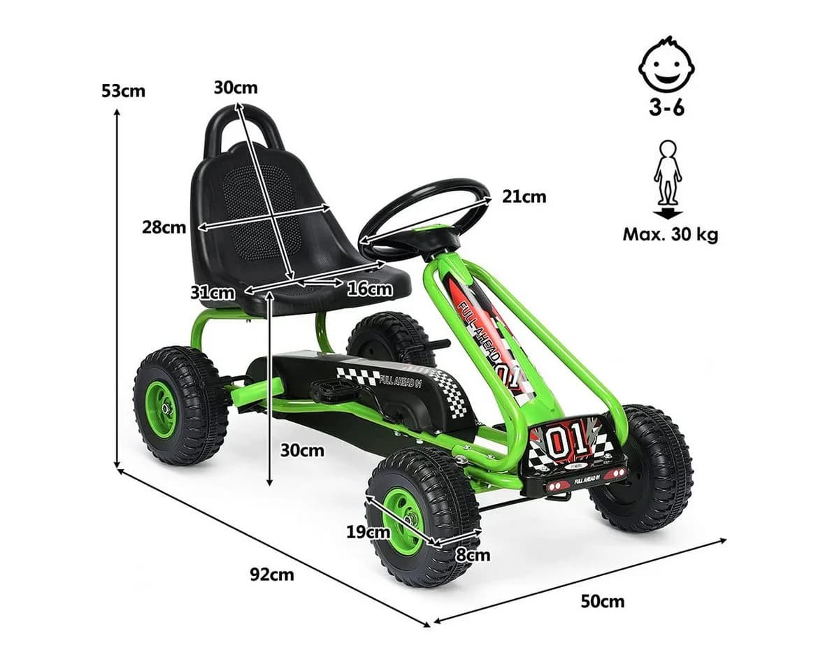 COSTWAY Go-Kart Tretfahrzeug Grün ab 3 Jahren - Bild 4