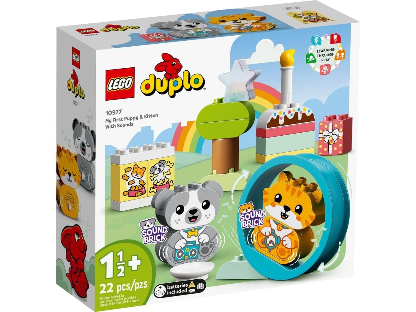 LEGO® DUPLO® 10977 Mein erstes Hündchen & Kätzchen – mit Ton Konstruktionsspielsteine, (22 St) - Bild 2