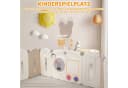 TLGREEN Laufgitter Baby Laufstall XXL 143x143x64cm Faltbar Krabbelgitter Basketballkorb Spielpanel Bild 1