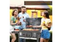 TLGREEN Holzkohlegrill Standgrill Grau mit Rädern und Thermometer Bild 1