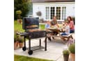 TLGREEN Holzkohlegrill Standgrill Grau mit Rädern und Thermometer Bild 2