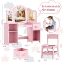 TLGREEN Schminktisch Kinderschminktisch 2 in 1 Rosa 108x30x114 cm Bild 1