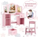 TLGREEN Kinderschminktisch 2 in 1 Rosa-Weiß 108x30x114 cm Bild 1