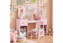 TLGREEN Kinderschminktisch 2 in 1 Rosa-Weiß 108x30x114 cm Bild 2