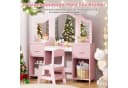 TLGREEN Kinderschminktisch 2 in 1 Rosa-Weiß 108x30x114 cm Bild 3