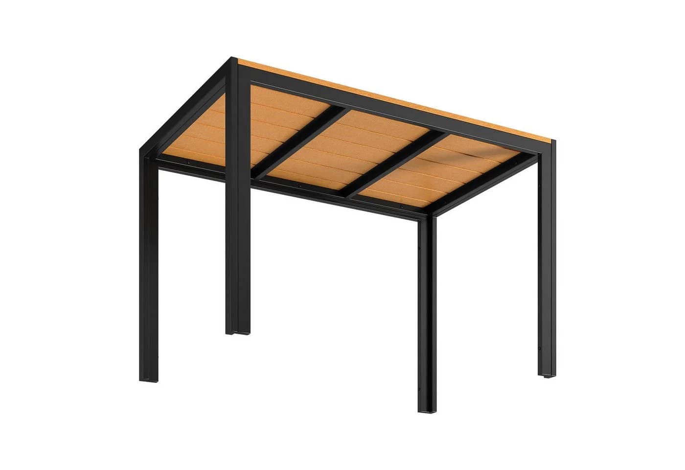 TLGREEN Gartentisch 110x70cm WPC Balkontisch Rechteckig Schwarz