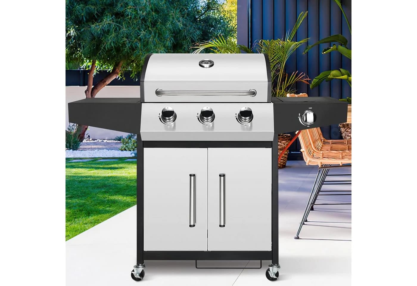 TLGREEN Gasgrill 3+1 Edelstahl Brenner 13,5 kW mit Seitenkochfeld - Bild 5