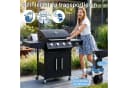 TLGREEN Gasgrill 4+1 Brenner 15 kW mit Seitenkochfeld Schwarz Bild 1