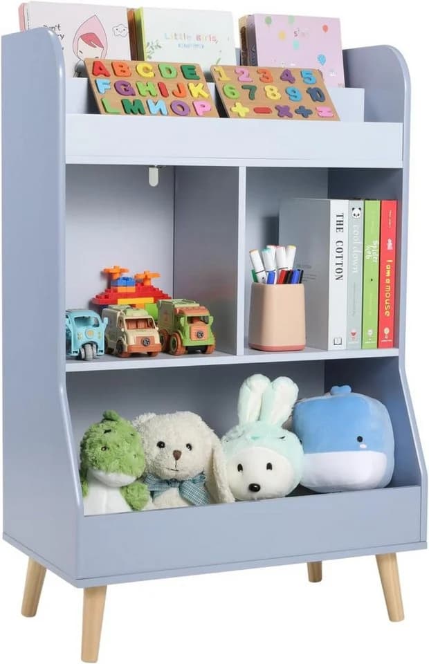 TLGREEN Spielzeugtruhe Kinderregal Bücherregal Blau - Bild 2