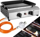 TLGREEN Camping-Gasgrill Tischgrill mit Emaille-Platte Schwarz Bild 2