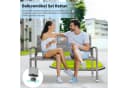 TLGREEN Gartenbank Polyrattan Sitzbank Wetterfest 2-Sitzer Grau Bild 4