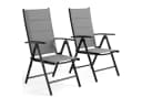 TLGREEN Gartenstuhl Hochlehner Klappbar 2er Set Aluminium Grau Bild 2