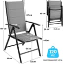 TLGREEN Gartenstuhl Hochlehner Klappbar 2er Set Aluminium Grau Bild 3