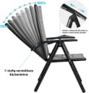 TLGREEN Gartenstuhl Hochlehner Klappbar 2er Set Aluminium Grau Bild 4
