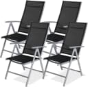 TLGREEN Gartenstuhl Hochlehner 4er Set Klappstuhl 7-fach verstellbar Aluminium Bild 2