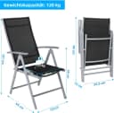 TLGREEN Gartenstuhl Hochlehner 4er Set Klappstuhl 7-fach verstellbar Aluminium Bild 3