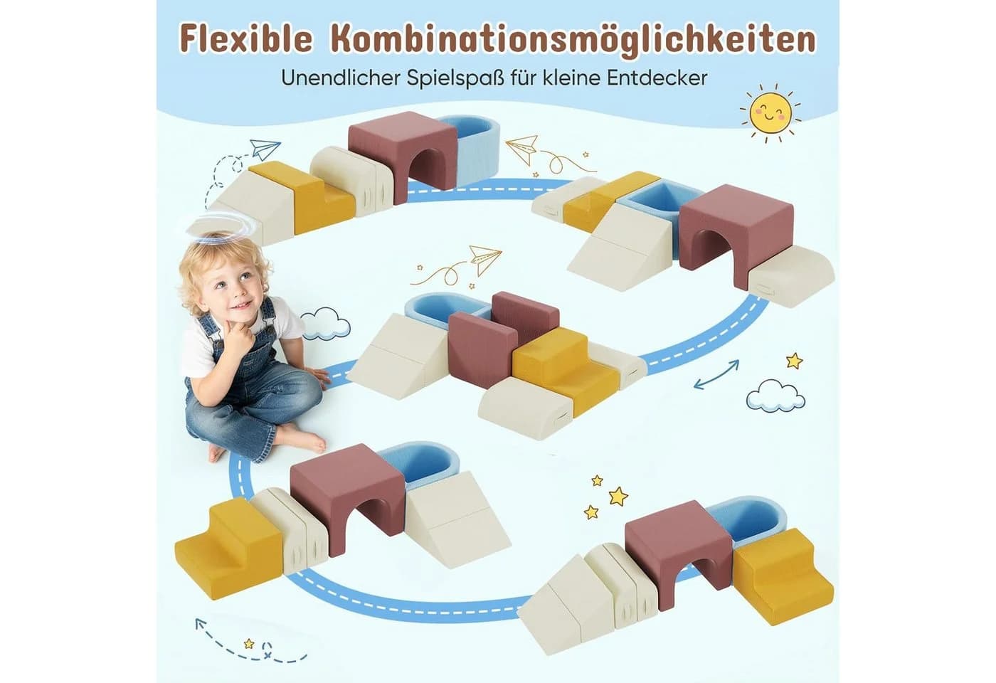 TLGREEN Kindersofa 7 PCS Schaumstoff Kinderbausteine Sofa - Bild 4
