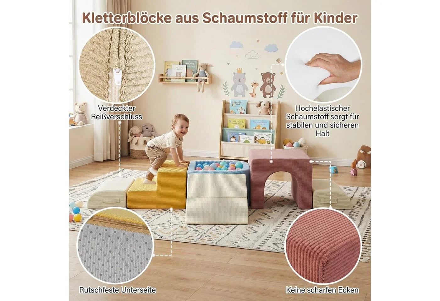 TLGREEN Kindersofa 7 PCS Schaumstoff Kinderbausteine Sofa - Bild 5