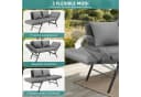 TLGREEN Gartenbank mit Liegefunktion, Wetterfest UV-beständig Rattan Gartensofa 2 Personen Grau/Beige Bild 5