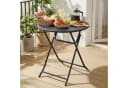 TLGREEN Gartentisch Rund 60cm Holz-Optik Klappbar Bild 2