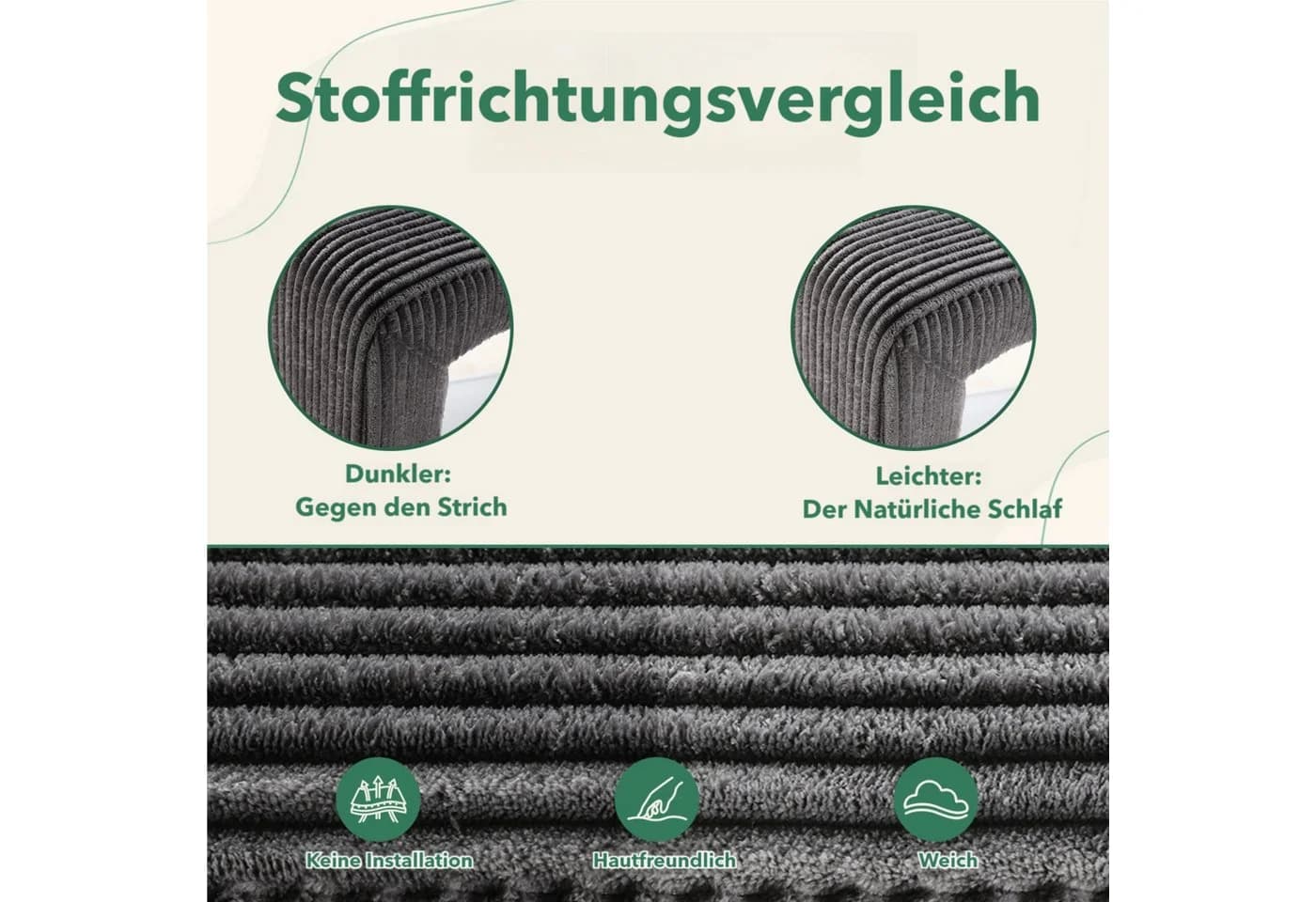 TLGREEN Sitzbank 103 cm × 44 cm × 43cm Polsterbank Set mit Fußhocker - Bild 4