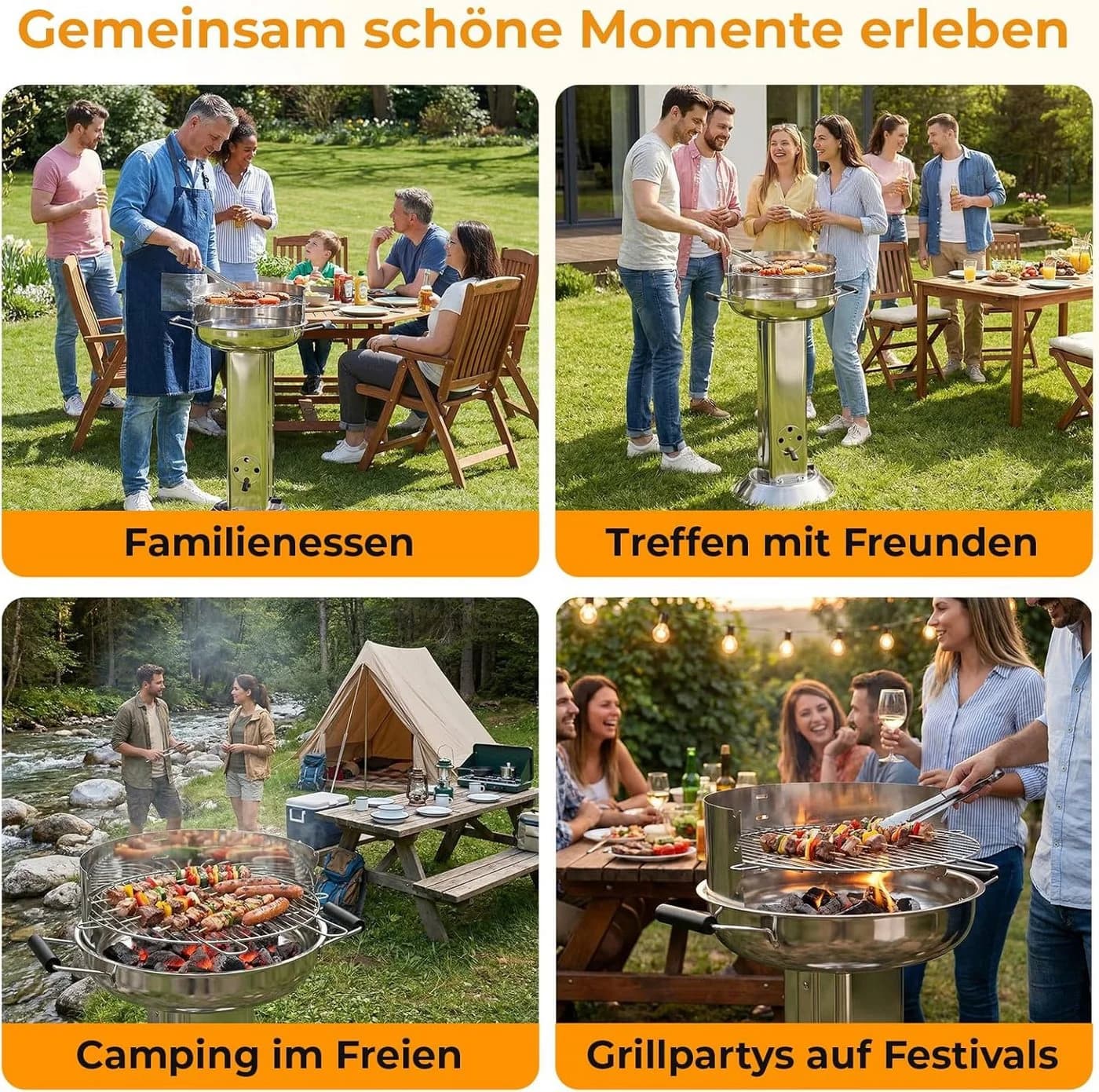 TLGREEN Wetterfester Edelstahl Holzkohlegrill Tragbar - Bild 5