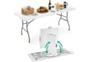 TLGREEN Klappbarer Gartentisch 180x75x74cm Weiß Kunststoff Bild 2