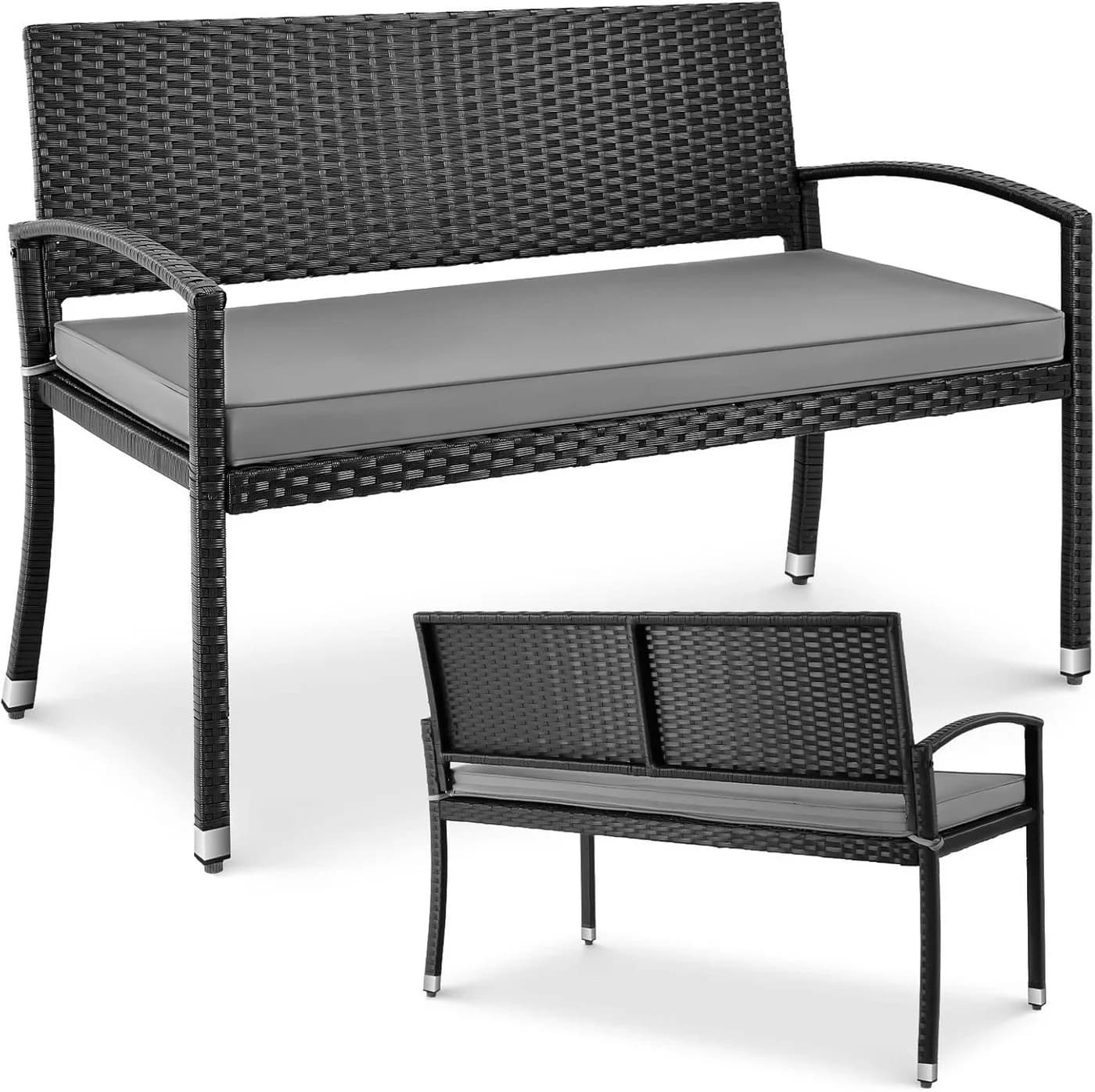 TLGREEN Gartenbank 2-Sitzer Rattan-Sofa mit Kissen - Bild 2