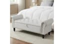 TLGREEN Bettbank Doppelter Hocker mit Stauraum Beige Samt Bild 1