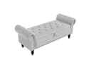 TLGREEN Bettbank Doppelter Hocker mit Stauraum Beige Samt Bild 2