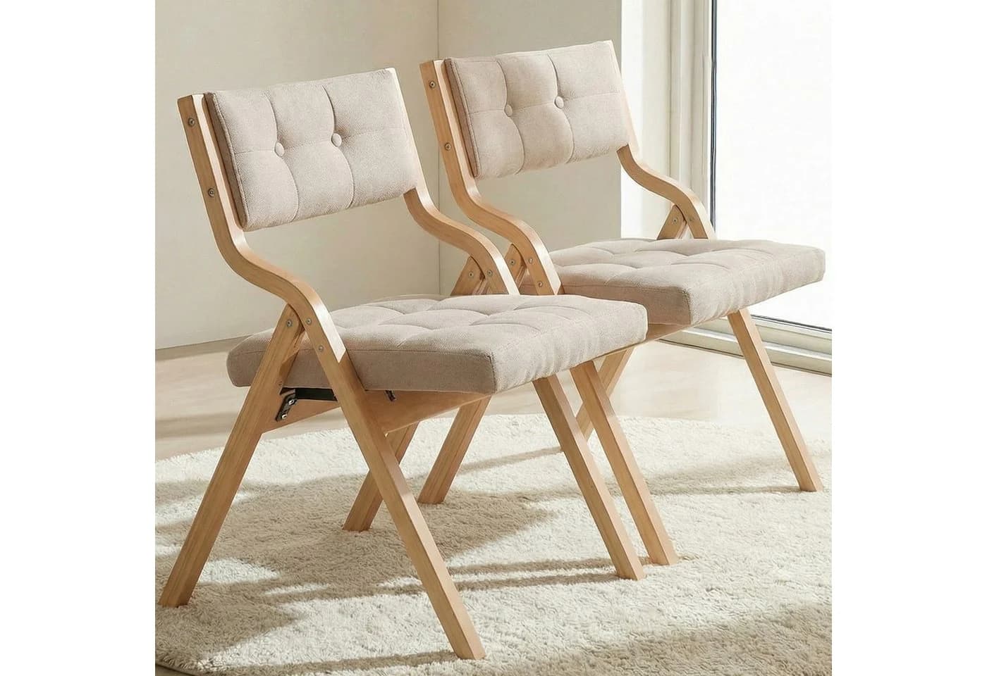 TLGREEN Klappstuhl 2er Set - Ergonomischer Küchenstuhl mit Polster - Bild 2