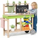 TLGREEN Outdoor-Spielküche Holz mit Wasserhahn und Rädern Bild 2