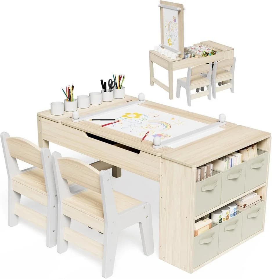 TLGREEN Kindertisch Set Höhenverstellbar mit 2 Stühlen - Bild 2