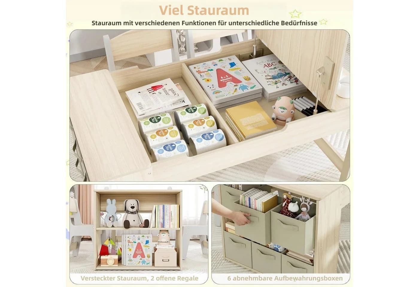 TLGREEN Kindertisch Set Höhenverstellbar mit 2 Stühlen - Bild 3