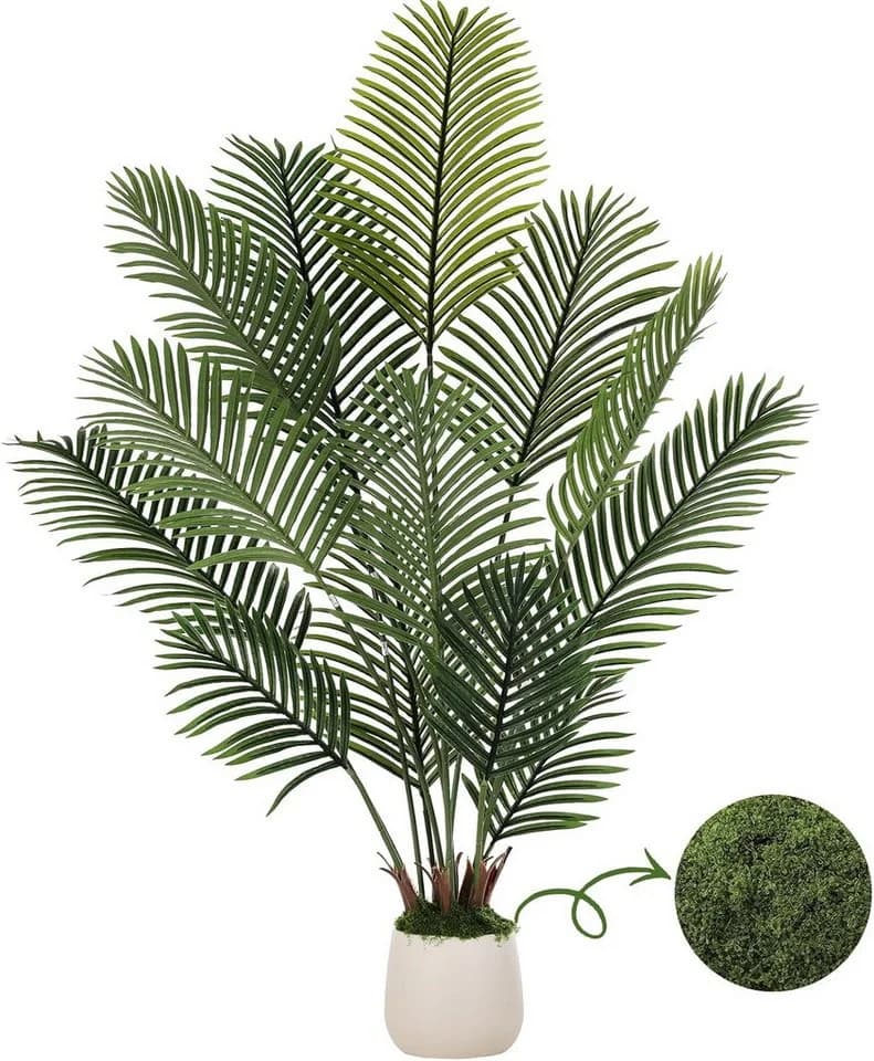 TLGREEN Künstliche Areca Palme 150cm Grün mit Übertopf - Bild 2