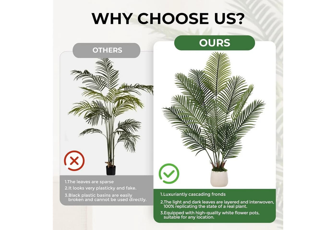 TLGREEN Künstliche Areca Palme 150cm Grün mit Übertopf - Bild 5