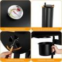 TLGREEN Holzkohlegrill BBQ Smoker mit Schornstein & Thermometer, Schwarz Bild 3