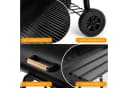 TLGREEN Holzkohlegrill BBQ Smoker mit Schornstein & Thermometer, Schwarz Bild 4