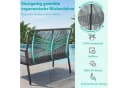 TLGREEN Gartenbank Rattan 2-Sitzer Grau mit Kissen Bild 4
