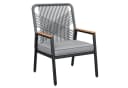 TLGREEN Gartenstuhl Eisen-Rattan Grau mit 8 cm Kissen Bild 2