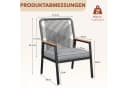 TLGREEN Gartenstuhl Eisen-Rattan Grau mit 8 cm Kissen Bild 3